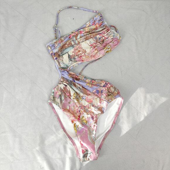 Zimmermann Other - Zimmermann Cira Spliced One Piece Swimsuit Womens US 2-4 Pink Purple Floral Boho